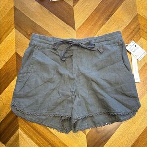 Caslon Charcoal High Waist Women's Shorts Linen Blend Nordstrom Rack NWT